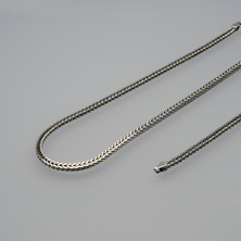 Silvalli 4n Kare Traşlı Tilki Kuyruğu Gümüş Zincir