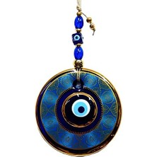 Storemax Altın Yaldızlı Nazar Boncuğu Işlemeli El Yapımı Kapı ve Duvar Süsü, Hediyelik Nazarlık