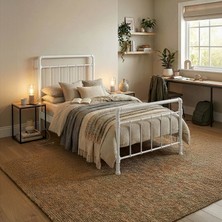 Unimet Odin Metal Karyola - Beyaz - Konik Geçme - Konfor Destekli Latalı - 90x190/90x200/120x200