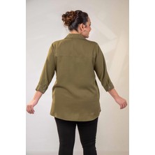 Roxxlen Kadın Büyük Beden Fermuar Detaylı Gömlek 111967