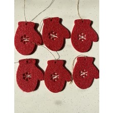 Storemax Mini Tasarım Atölyem Kırmızı Keçe Eldiven Yılbaşı Ağacı Süsü Kırmızı