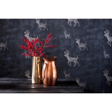 AYZUN Koyu Tasarım Geyik Desenli Duvar Kağıdı