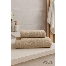 Elif Mira Banyo & Yüz Havlusu Seti Dokulu %100 Pamuk 90X150 + 50X90 cm – Foliva