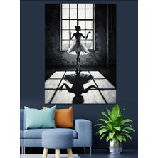 Karizma Tablo Dans Eden Kadın Bale Silüeti Dekoratif Kanvas - Mdf Ahşap Tablo