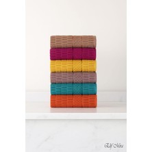 Elif Mira 6 Lı El Yüz Renkli Havlu Seti %100 Pamuklu 50X90 cm Velora Koleksiyon