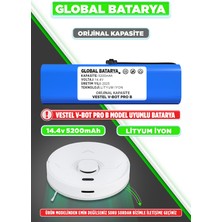 Global Batarya Vestel V-Bot Pro B Uyumlu Akıllı Robot Süpürge Bataryası 14.4V 5200MAH Pil (Orijinal Kapasite)
