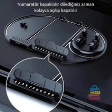 Storemax Araç Içi Kaydırmaz Telefon Tutucu ve Torpido Düzenleyici – Numara Göstergeli, 360° Dönebilen, Çok Fonksiyonlu Kaymaz Silikon Mat – 25X18 Cm, Siyah