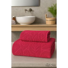 Elif Mira Banyo & Yüz Havlusu Seti Dokulu %100 Pamuk 90X150 + 50X90 cm – Foliva