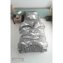 Anılsan Sevimli Fil Desenli Baskılı Çocuk Nevresim Takımı Tek Kişilik Yumuşak Pamuklu Kumaş