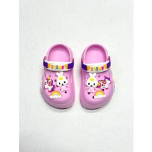 Çocukça Moda Kız Çocuk Unicorn Figürlü Kaydırmaz Taban Terlik Sandalet