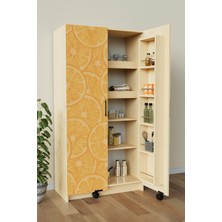 Hediyeler Kapında "zelvin" Orange Pieces 2 Kapakli Raflı Kiler Dolabı Banyo Dolabı Mutfak Dolabı Çok Amaçlı Dolap