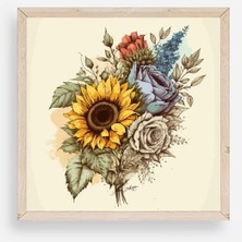 Daniska Ayçiçeği Ahşap Çerçeveli Tablo 23 x 23