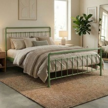 Unimet Odin Metal Karyola - Yeşil - Konik Geçme - Konfor Destekli Latalı - 140x190/140x200/160x200/180x200