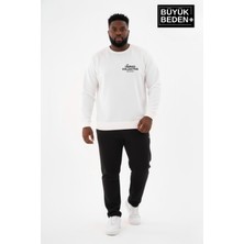 Superlife Erkek Büyük Beden Unified Collective Baskılı Bisiklet Yaka Sweatshirt SPR26BSW956-10