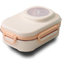 Uzspace VGN-8021-8036 Paslanmaz Çelik Yemek Kabı - Lunch Box 600 ml Peach Whıte