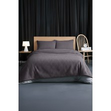 Merinos Line 3 Parça Mürdüm Battaniye Seti 220x240 cm Polyester Düz Renk Özellikli