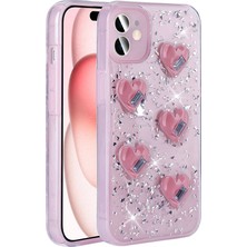 Ankayan Teknoloji Apple iPhone 13 Kılıf Airbagli Simli Arka Yüzey Anky Işıltı Silikon Kapak-Pembe