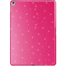 Ankayan Teknoloji Apple iPad Pro 10.5 (7 Nesil) Simli Parlak Görünümlü Uyumlu Anky Tablet Koton Kılıf-Pembe Koyu