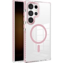 Ankayan Teknoloji Galaxy S24 Ultra Kılıf Magsafe Şarj Özellikli Airbagli Takılabilir Askı Aparatlı Anky Nana Kapak-Pembe