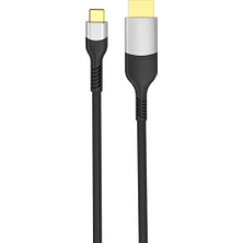 Ankayan Teknoloji Gri QG08 8k 60 Hz Görüntü Kalitesi Type-C To Display Port Kablo 1.8m