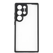 Ankayan Teknoloji Galaxy S24 Ultra Kılıf Kamera Korumalı Şeffaf Arka Yüzey Anky New Roll Kapak-Siyah