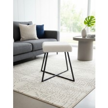 Metal Puf Teddy Kumaş Dekoratif Çok Amaçlı Peluş Puf Tabure Bench Koltuk Sandalye