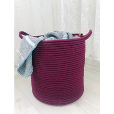 Flz Life Hasır Sepet Oyuncak Sepeti Çok Amaçlı Düzenleyici Saksılık 25 x 25  Mor