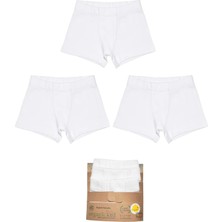 Organickid Basic Erkek Çocuk Beyaz İç Çamaşır Set 3'lü