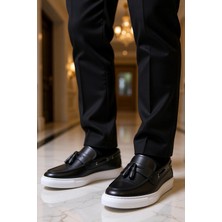 Benerly Erkek Deri Püsküllü Bağcıksız Ayakkabı Düz Taban Fonksiyonel Dayanıklı Kaliteli Konforlu Şık