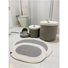 Flz Life Jüt,Hasır,6 Li,Banyo Paspas Takımı,bohem Tarzı Banyo Takımı,iskandinav Paspas/Sepet