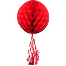 Elite Time 85 cm – 2'li Kırmızı Petek Süs Ucu Püsküllü Asmalı Parti Dekoru