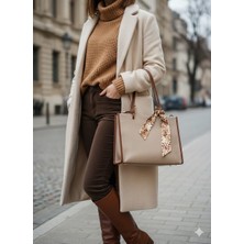 Zerva Queen Fularlı Kulplu Deri Spor Kadın El ve Kol Çantası