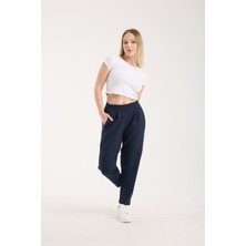 G-FOX Kadın Yüksek Bel Pensli Rahat Kalıp Bilek Boy Cepli Şık Toparlayıcı Esnek Şalvar Pantolon 4002