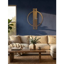 Nuvori Bakır-Altın Özel Renk ve Dizayn Duvar Saati - Sessiz Çalışan Metal Duvar Saati 25 x 40 cm