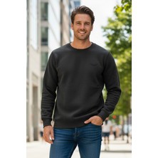 Remsa Erkek Içi Şardonlu Bisiklet Yaka Pamuklu Sweatshirt 0319 Siyah