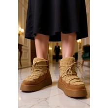 Benerly Kadın Yuvarlak Burun Bağcıklı Düz Tabanlı Bot Fonksiyonel Dayanıklı Kaliteli Konforlu Spor