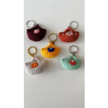 5 Adet El Örgü Sepet Anahtarlık