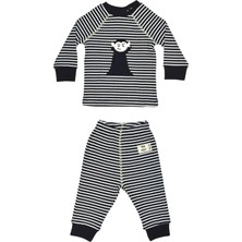 Organickid Halloween Bebek Siyah Çizgili Pijama Takımı