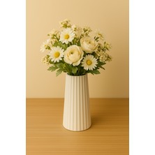 Minimal Seramik Görünümlü Ince Dekoratif Vazo