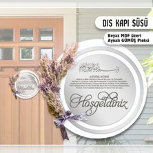 Evsay Dış Kapı Süsü Mdf Üzeri Pleksi 30 cm Beyaz