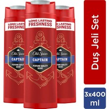 Old Spice Captain Erkek Duş Jeli ve Şampuan 400 ml x 3 Adet