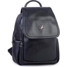 Nas Bag Kadın Kapaklı Sırt Çantası Siyah Victoria