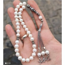 Altınsoy Tesbih %100 Doğal Gerçek Inci Tesbih 925 Ayar Özel Gümüş Tasarımlı Ahşap Kutulu