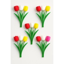 Tigea Accessories 3D Yazıcı Ile Üretilmiş Yapay Çiçek Islak Lale 6 Adet