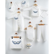 Eda Baby Melek Kanatlı %100 Pamuk Yenidoğan Hastane Çıkış 10'lu Takım