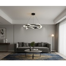 Acrolite Dekoratif Sarkıt Hortum LED Avize (Oturma Odası, Mutfak, Yatak Odası) Siyah 50CM 4000K