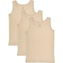 Organickid Natural Cotton Çocuk Unisex Ekru Atlet Seti 3'lü