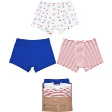 Organickid Sailor Erkek Çocuk Boxer Set 3'lü