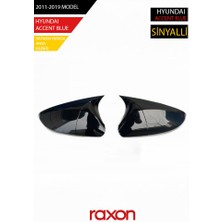 Raxon Hyundaı Accent Blue (Sinyalli) 2011-2019 Batman & Yarasa Ayna Kapağı – Parlak Piano Black Sport