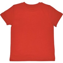 Organickid Basic Çocuk Flamlı Kırmızı Kısa Kol T-Shirt